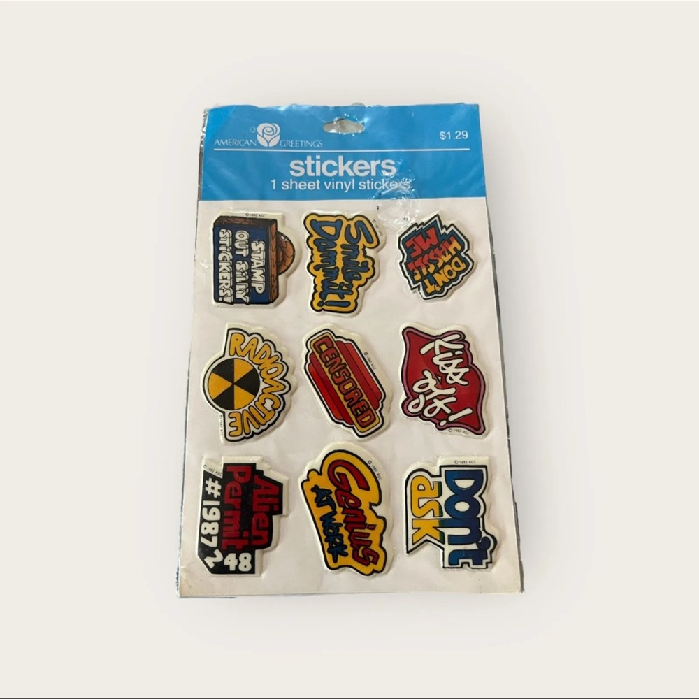 1982 American Greetings 80’s Slang Funny Puffy Stickers NOS